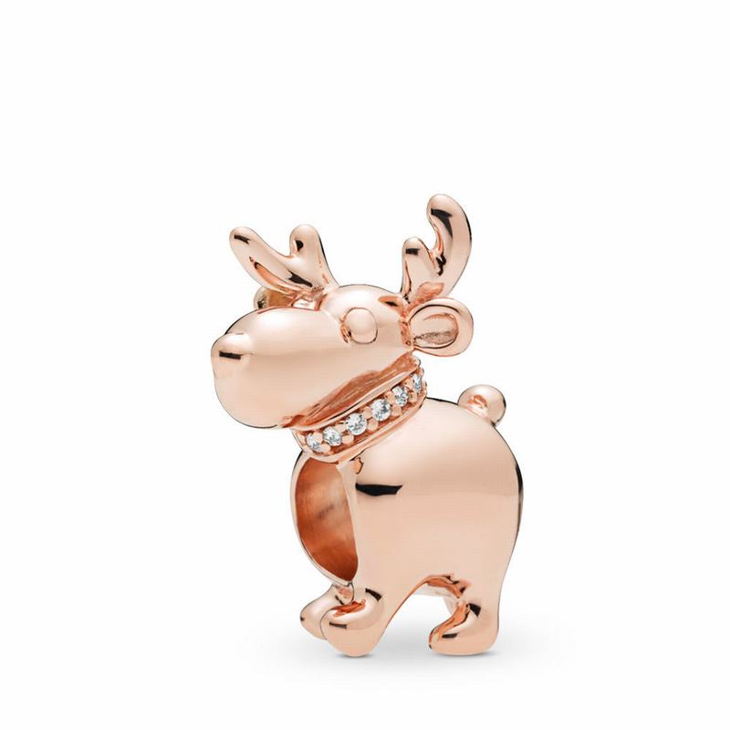 Pandora Australia Happy Reindeer Charm - Pandora Rose™ | CJNWDY652